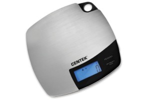 Весы кухонные Centek CT-2463 сталь, сенсор, LCD- 59х27 с подсветкой, t° в комнате, max 5кг, шаг 1г