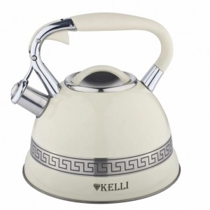 Чайник металлический на газ 3л Kelli KL-4506 Кремовый