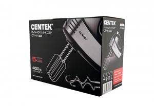 Миксер Centek CT-1122 (черн/сталь) 400Вт