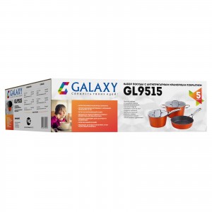 Набор посуды 5 предметов Galaxy GL9515 ОРАНЖЕВЫЙ