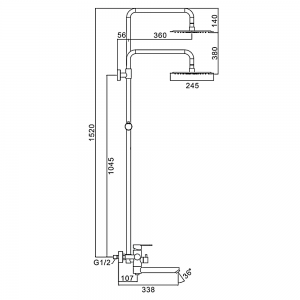 Душевая система FRAP чёрный F24801-6