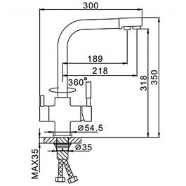 Смеситель для кухни с встроенным фильтром бежевый FRAP F4352-23